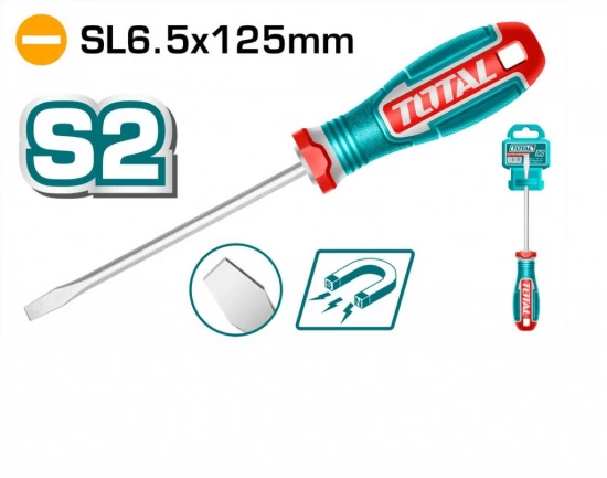 TOTAL DESTORNILLADOR PLANO PUNTA MAGNÉTICA TSDSL6125  World Shop