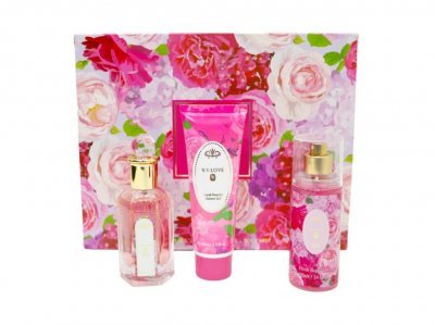 V.V.LOVE  JUST DIVA PINK FLORAL SET 3PCS  VL-5040 World Shop