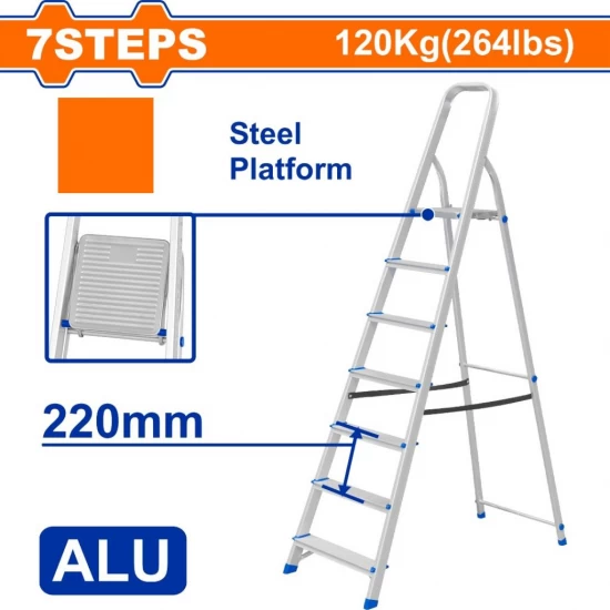 WADFOW  ESCALERA  ALUMINIO 7 ESCALONES 120KG    WLD3H07 World Shop