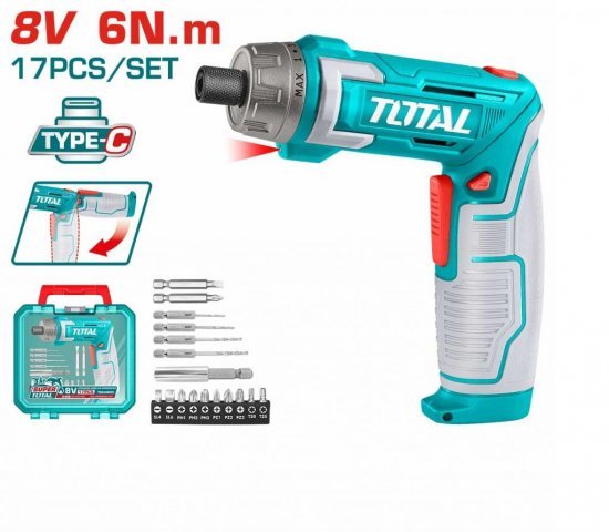 TOTAL ATORNILLADOR 8V TSDLI08025   2VOL GIRATOR World Shop