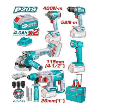 TOTAL KIT COMBINADO INDUSTRIAL INALÁMBRICO 5PCS UTCKLI2058 World Shop