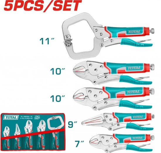 TOTAL KIT ALICATES DE PRESION  TOS23091   5PCS World Shop