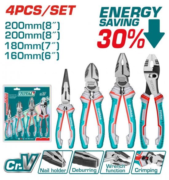 TOTAL  KIT ALICATES 4PCS  THT2K0458  World Shop