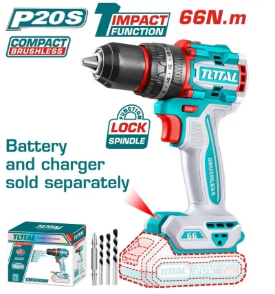 TOTAL TALADRO DE IMPACTO 20V TIDLI206681 MOTOR SIN ESCOBILLAS  World Shop