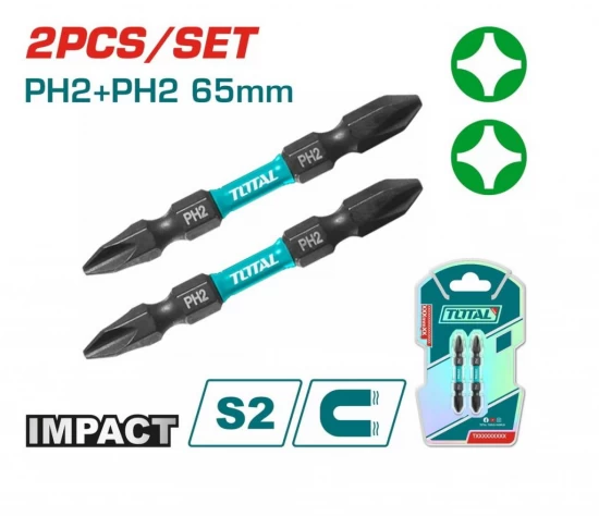 TOTAL BITS PARA DESTORNILLADOR DE IMPACTO  TACIM72PH265 PH2X65MM World Shop