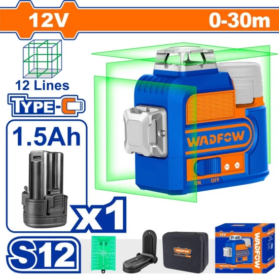 WADFOW NIVEL LASER 3D VERDE WLE8M12 World Shop